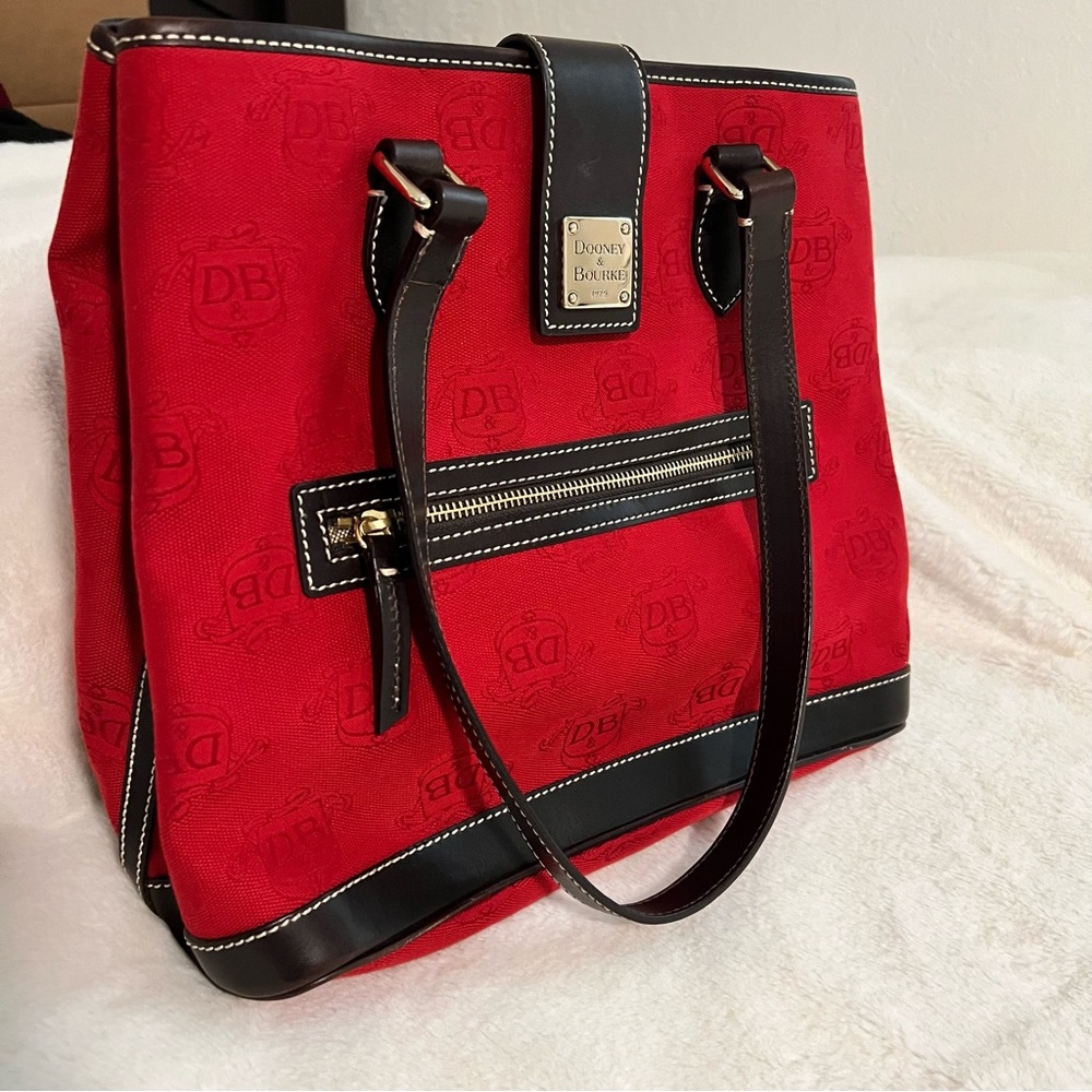 Red Dooney & Bourke Logo Black Trim Satchel